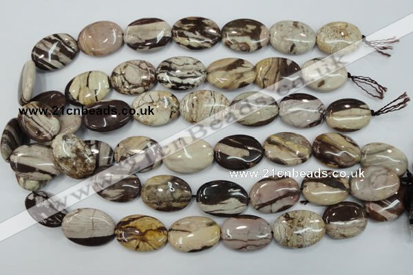 CZJ302 15.5 inches 18*25mm oval zebra jasper beads wholesale