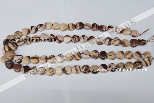 CZJ351 15.5 inches 12*12mm heart zebra jasper beads wholesale