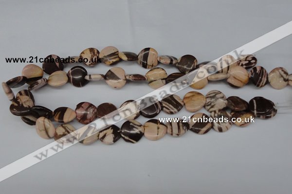 CZJ352 15.5 inches 16*16mm heart zebra jasper beads wholesale