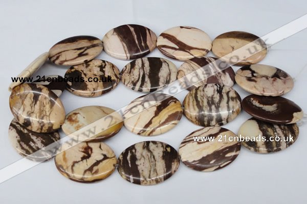 CZJ360 15.5 inches 30*40mm oval zebra jasper beads wholesale