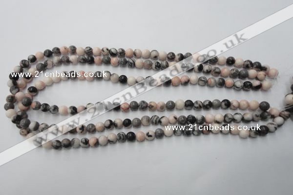 CZJ401 15.5 inches 6mm round pink zebra jasper beads wholesale