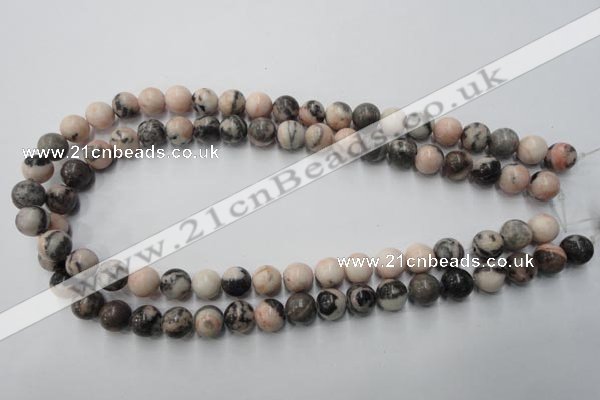 CZJ403 15.5 inches 10mm round pink zebra jasper beads wholesale