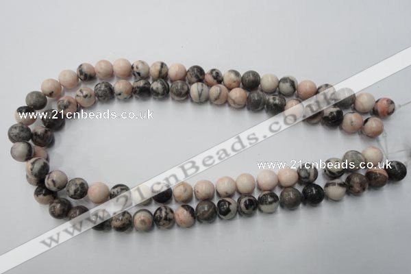 CZJ404 15.5 inches 12mm round pink zebra jasper beads wholesale