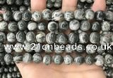 CZJ413 15.5 inches 10mm round green zebra jasper beads wholesale