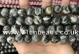 CZJ415 15.5 inches 14mm round green zebra jasper beads wholesale