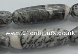 CZJ50 16 inches 12*40mm Cylinder zebra jasper gemstone beads wholesale