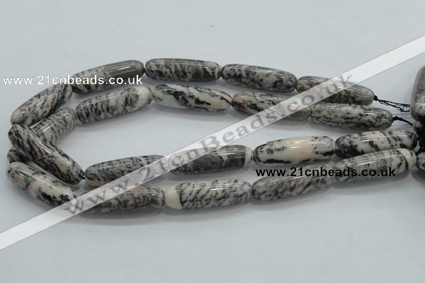 CZJ50 16 inches 12*40mm Cylinder zebra jasper gemstone beads wholesale