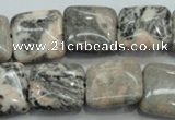 CZJ51 16 inches 20*20mm square zebra jasper gemstone beads wholesale