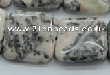 CZJ52 16 inches 25*25mm square zebra jasper gemstone beads wholesale