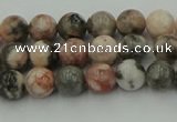 CZJ550 15.5 inches 4mm round pink zebra jasper beads wholesale