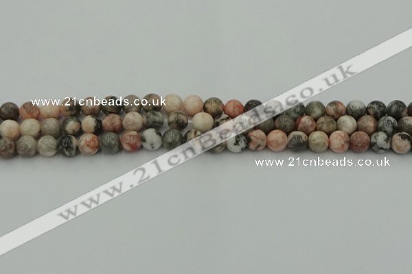 CZJ551 15.5 inches 6mm round pink zebra jasper beads wholesale