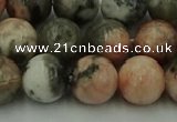 CZJ553 15.5 inches 10mm round pink zebra jasper beads wholesale