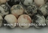 CZJ554 15.5 inches 12mm round pink zebra jasper beads wholesale