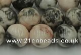 CZJ554 15.5 inches 12mm round pink zebra jasper beads wholesale