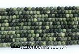 CZJ570 15.5 inches 4mm round green zebra jasper gemstone beads