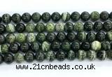 CZJ573 15.5 inches 10mm round green zebra jasper gemstone beads
