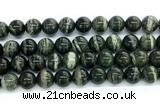 CZJ574 15.5 inches 12mm round green zebra jasper gemstone beads