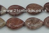 CZJ81 16 inches 15*20mm flat teardrop red zebra jasper beads wholesale