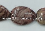 CZJ83 16 inches 22*30mm flat teardrop red zebra jasper beads wholesale