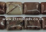 CZJ86 16 inches 15*20mm rectangle red zebra jasper beads wholesale