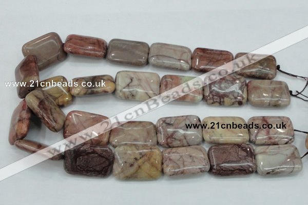 CZJ87 16 inches 22*30mm rectangle red zebra jasper beads wholesale