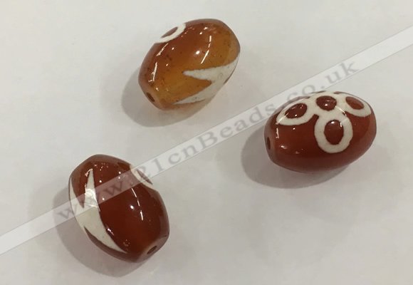 DZI369 10*14mm drum tibetan agate dzi beads wholesale