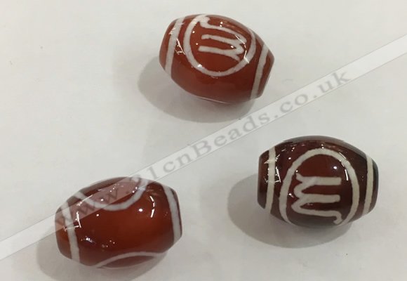 DZI376 10*14mm drum tibetan agate dzi beads wholesale