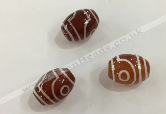 DZI398 10*14mm drum tibetan agate dzi beads wholesale