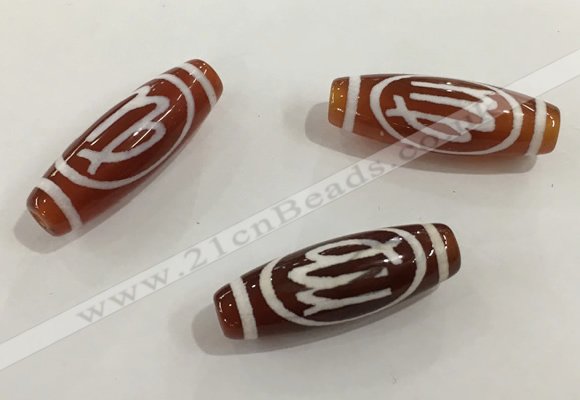 DZI437 10*30mm drum tibetan agate dzi beads wholesale