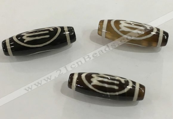 DZI456 10*30mm drum tibetan agate dzi beads wholesale