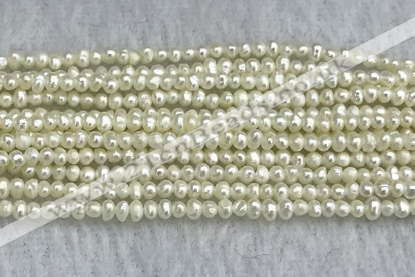 FWP01 14.5 inches 1.5mm - 1.8mm potato white freshwater pearl strands