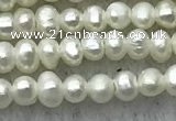 FWP03 14.5 inches 1.8mm - 2mm potato white freshwater pearl strands