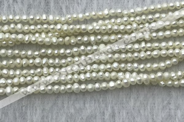 FWP03 14.5 inches 1.8mm - 2mm potato white freshwater pearl strands