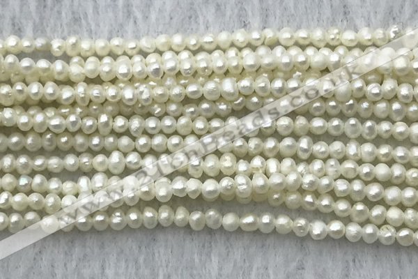 FWP05 14.5 inches 2mm - 2.5mm potato white freshwater pearl strands