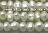 FWP07 14.5 inches 2mm - 3mm potato white freshwater pearl strands