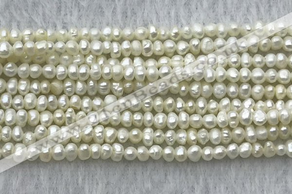 FWP07 14.5 inches 2mm - 3mm potato white freshwater pearl strands