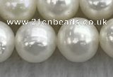 FWP102 15 inches 9mm - 10mm potato white freshwater pearl strands