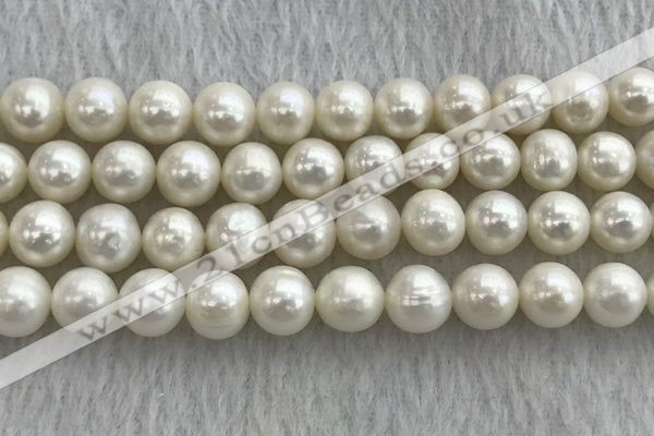 FWP103 15 inches 9mm - 10mm potato white freshwater pearl strands