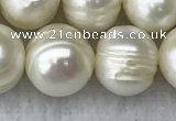 FWP110 15 inches 10mm - 11mm potato white freshwater pearl strands