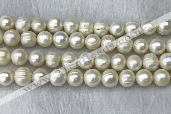 FWP110 15 inches 10mm - 11mm potato white freshwater pearl strands