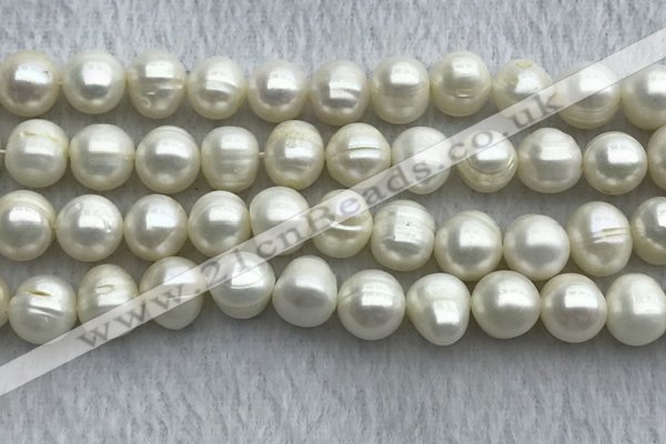 FWP112 15 inches 10mm - 11mm potato white freshwater pearl strands