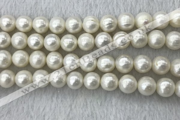 FWP114 15 inches 10mm - 11mm potato white freshwater pearl strands