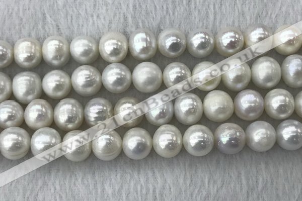 FWP115 15 inches 10mm - 11mm potato grey freshwater pearl strands