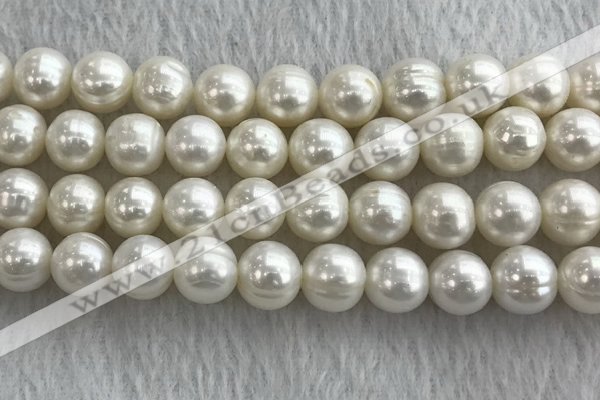 FWP129 15 inches 10mm - 11mm potato white freshwater pearl strands