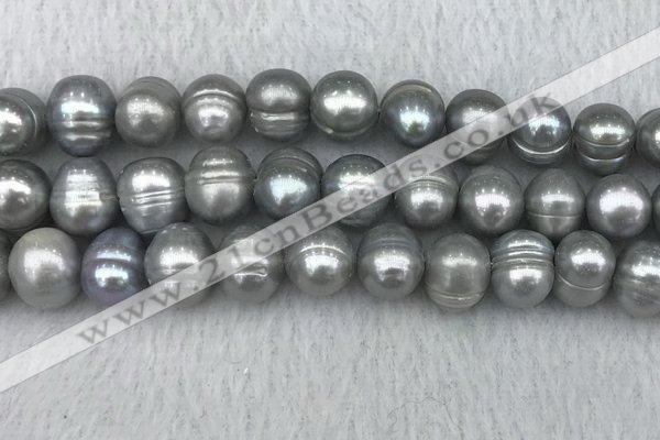 FWP141 15 inches 11mm - 12mm potato grey freshwater pearl strands