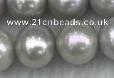 FWP143 15 inches 8mm - 9mm potato grey freshwater pearl strands