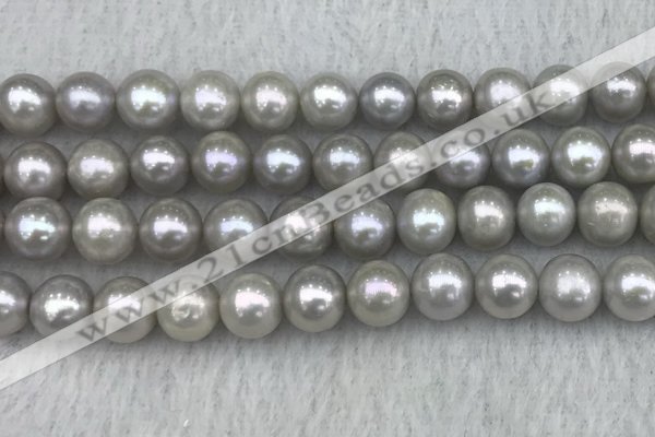 FWP143 15 inches 8mm - 9mm potato grey freshwater pearl strands