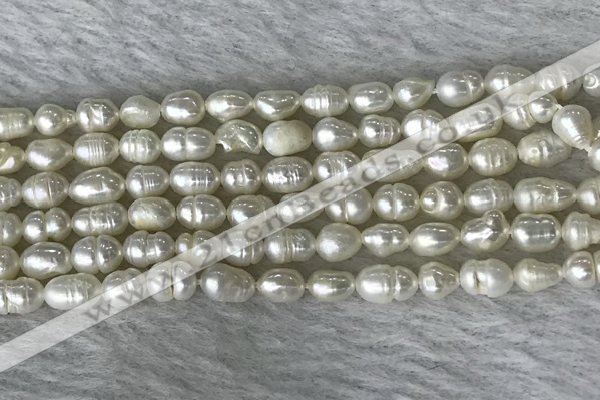 FWP165 14.5 inches 4mm - 5mm rice white freshwater pearl strands