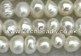 FWP17 14.5 inches 3.2mm - 3.7mm potato white freshwater pearl strands