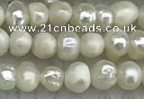 FWP18 14.5 inches 3mm - 4mm potato white freshwater pearl strands